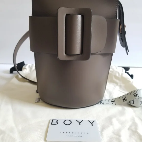 BOYY Buckle Tall Leather Pouch Crossbody Bag Dark Brown - Picture 11 of 11